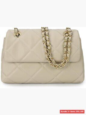 Quilted Crossbody Purse Small Shoulder Bag Vegan Leather Designer Clutch